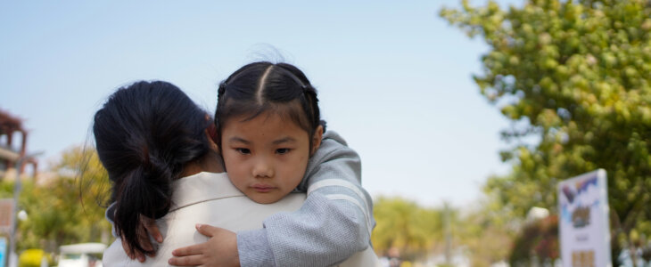 Little girl has a cold and feels depressed
