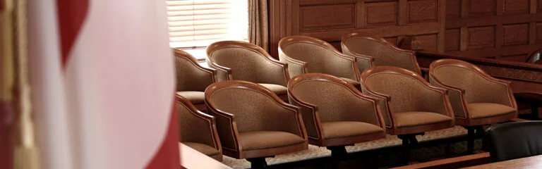 Chairs in a court room